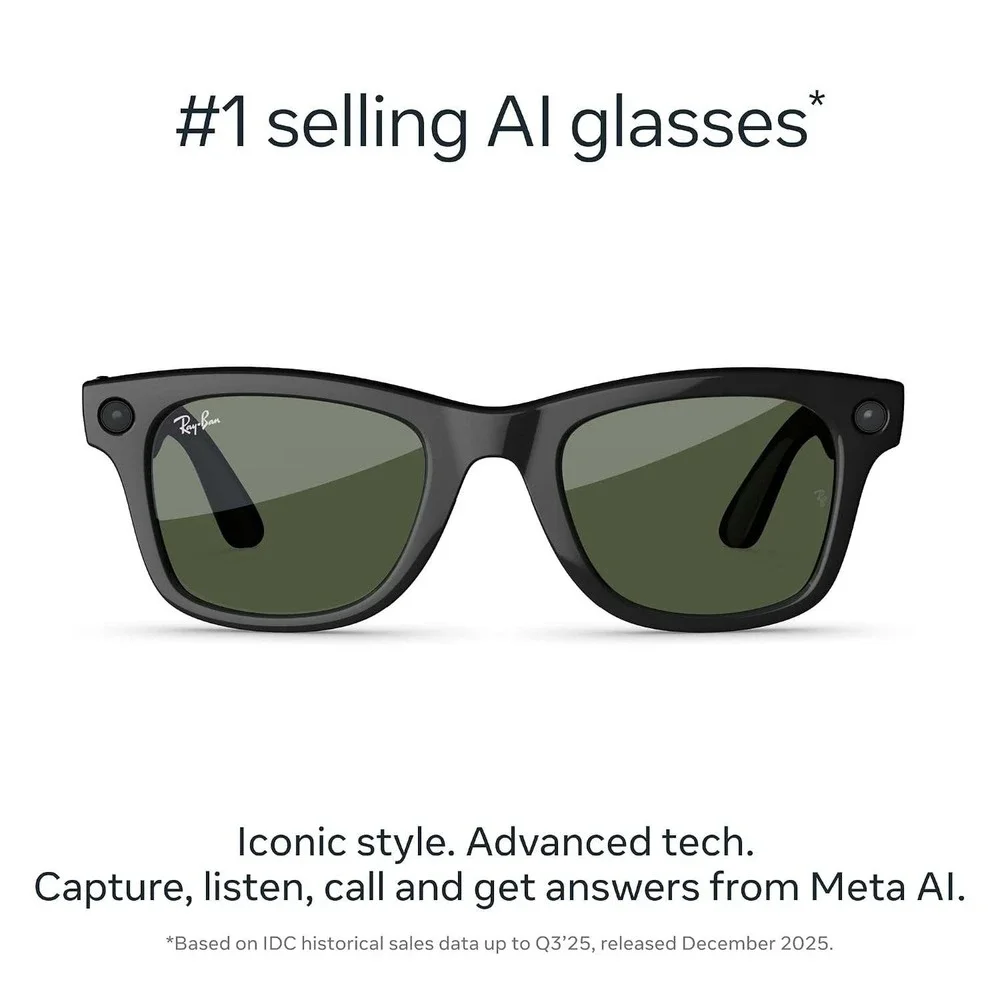 Ray-Ban Meta Wayfarer Smart Glasses Black 3K Ultra HD AI Video Large Fit NWT